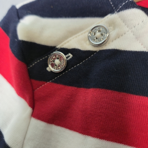 NWT Tommy Hilfiger Striped Boat Neck 3/4 Sleeve Top Nautical Buttons Size M - Picture 8 of 13